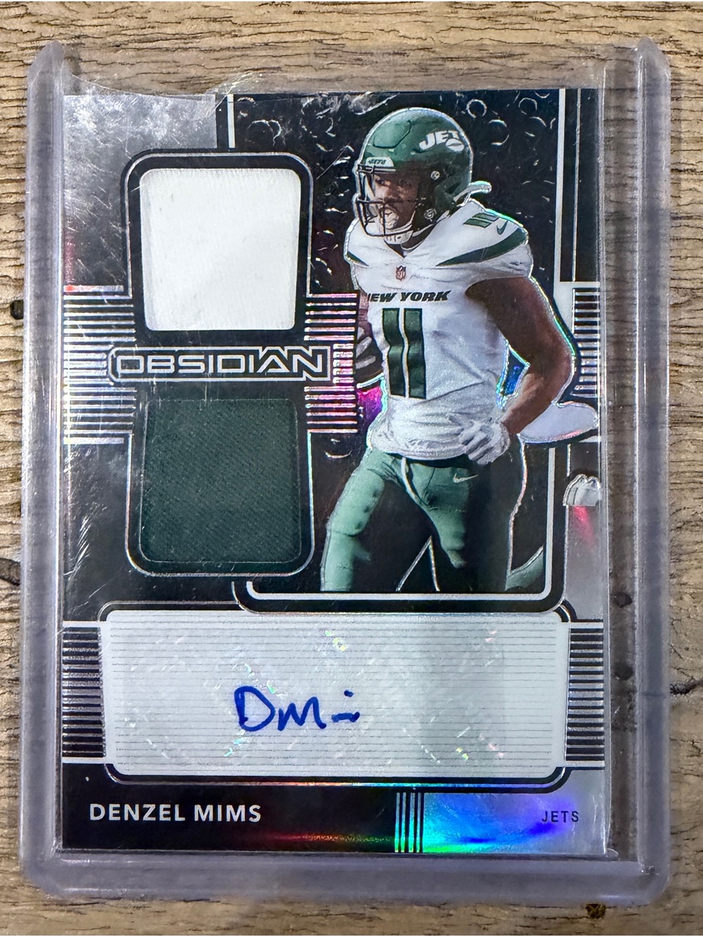 2020 Panini Obsidian Denzel Mims Rookie Auto Jersey /250 Jets RJI-25